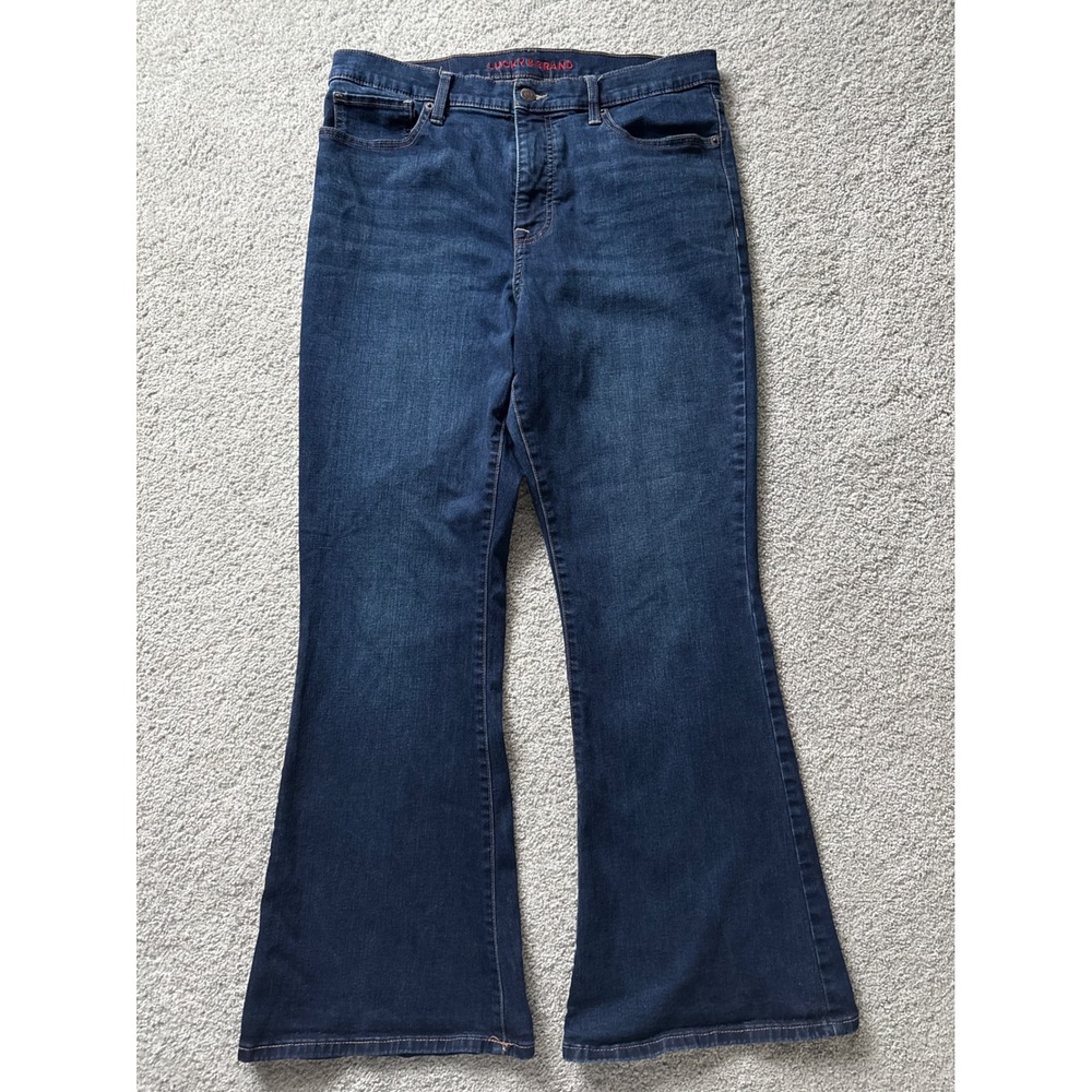 Lucky Brand Stevie High Rise Flare Jeans Dark Wash Denim Size 14/32A Womens